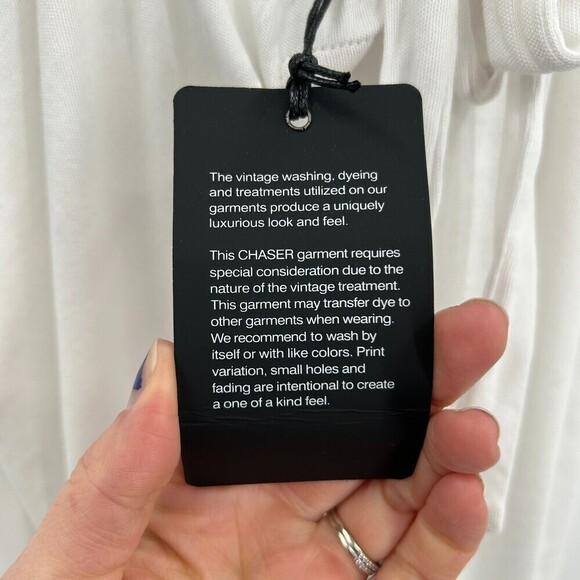 NWT CHASER White Flutter Sleeve Tie Back Comfy Shirt Top Size Medium - Picture 5 of 5